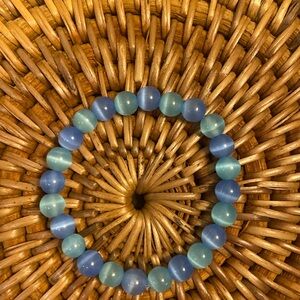 A handmade glass bead bracelet